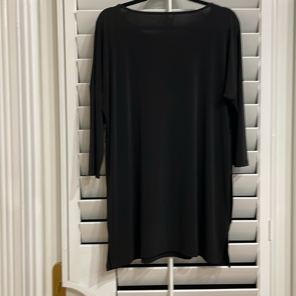 Chico’s size 2,(12/14) Black Tunic w/ diagonal velveteen stripes in front. - Picture 3 of 7